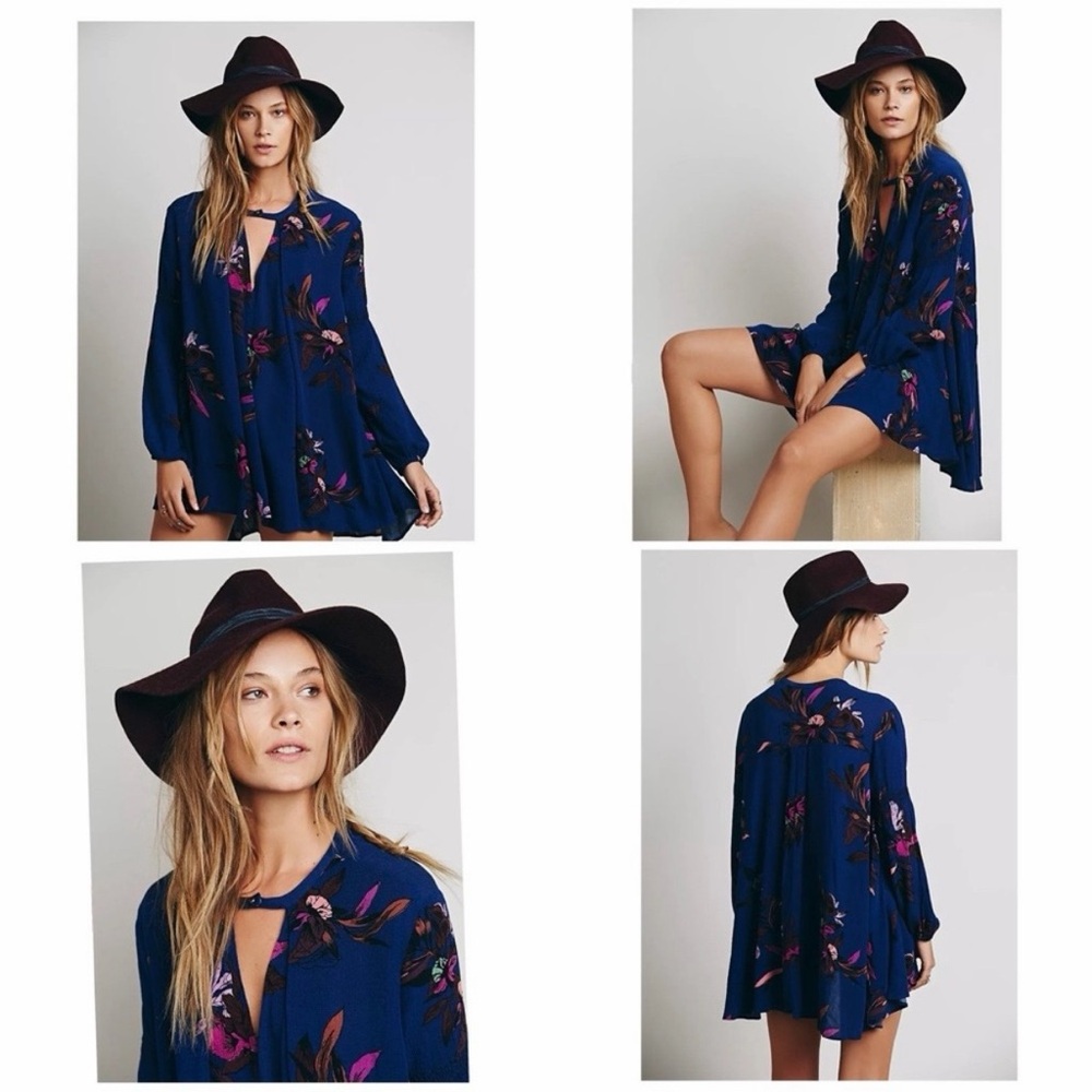 Free People electric orchid boho lace blouse